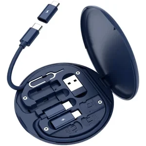 All-in-One 60W USB Fast Multiple Charging Cable Set - Type C, iOS, Micro USB - Compatible Apple, Android, & Type C - PD Charging & Data Transfer - Includes Phone Stand, Sim Tray Eject Tool.