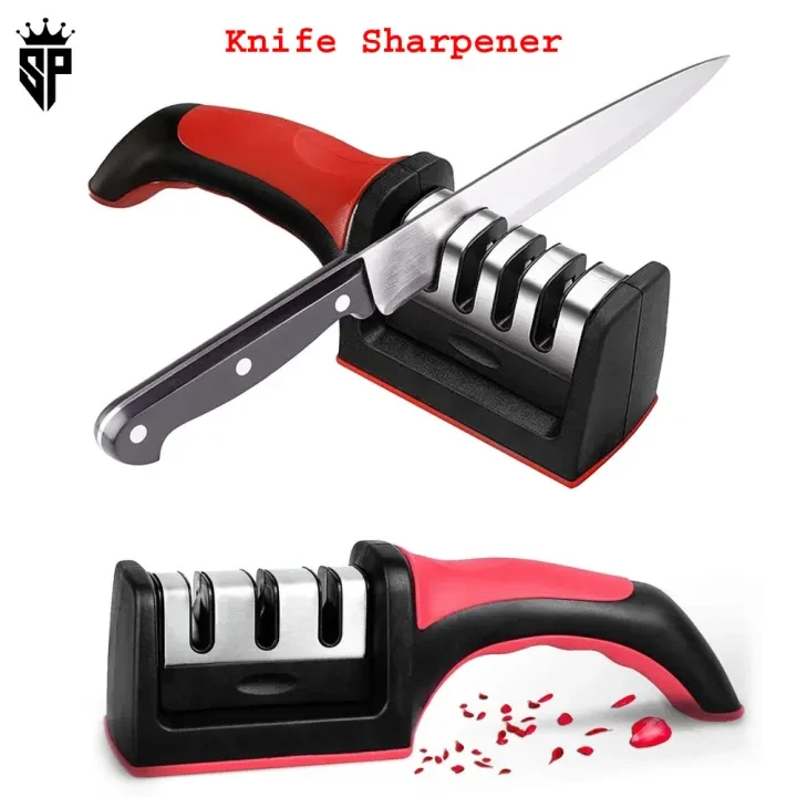 Knife Sharpener Adjustable 4 in 1 Manual Knives and Scissor Sharpener Professional Blade Sharpening Tool Sharpener Stone multi-function knife sharpener, compact knife sharpener, durable and universal